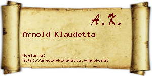 Arnold Klaudetta névjegykártya